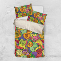 Hawaii Fruits Hippie Style Bedding Set Vibrant Colorful LT01 US Twin 172cm x 218cm Multicolor - Polynesian Pride