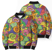 Hawaii Fruits Hippie Style Bomber Puffer Jacket Vibrant Colorful LT01 - Polynesian Pride