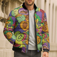 Hawaii Fruits Hippie Style Bomber Puffer Jacket Vibrant Colorful LT01 - Polynesian Pride