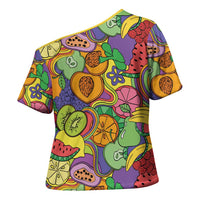 Hawaii Fruits Hippie Style Cross Shoulder Shirt Vibrant Colorful LT01 - Polynesian Pride