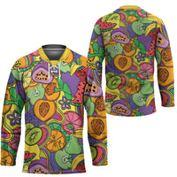 Hawaii Fruits Hippie Style Hockey Jersey Vibrant Colorful LT01 - Polynesian Pride