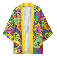 Hawaii Fruits Hippie Style Kimono Vibrant Colorful LT01 Unisex Multicolor - Polynesian Pride