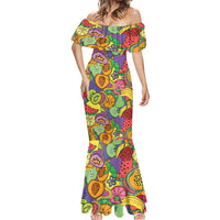 Hawaii Fruits Hippie Style Mermaid Dress Vibrant Colorful LT01 - Polynesian Pride
