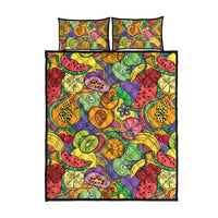 Hawaii Fruits Hippie Style Quilt Bed Set Vibrant Colorful LT01 - Polynesian Pride