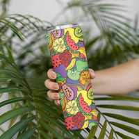 Hawaii Fruits Hippie Style Skinny Tumbler Vibrant Colorful LT01 - Polynesian Pride