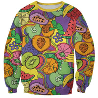 Hawaii Fruits Hippie Style Sweatshirt Vibrant Colorful LT01 Unisex Multicolor - Polynesian Pride