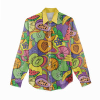 Hawaii Fruits Hippie Style Women Casual Shirt Vibrant Colorful LT01 - Polynesian Pride