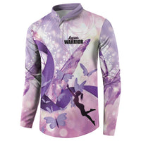 Personalized Polynesian Lupus Awareness Button Sweatshirt Butterfly Hologram Lupus Warrior LT01 - Polynesian Pride