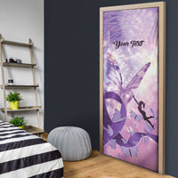 Personalized Polynesian Lupus Awareness Door Cover Butterfly Hologram Lupus Warrior LT01 - Polynesian Pride