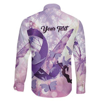 Personalized Polynesian Lupus Awareness Family Matching Summer Maxi Dress and Hawaiian Shirt Butterfly Hologram Lupus Warrior LT01 - Polynesian Pride