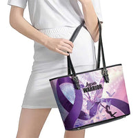 Polynesian Lupus Awareness Leather Tote Bag Butterfly Hologram Lupus Warrior LT01 - Polynesian Pride
