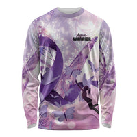 Personalized Polynesian Lupus Awareness Long Sleeve Shirt Butterfly Hologram Lupus Warrior LT01 Unisex Purple - Polynesian Pride