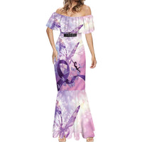 Personalized Polynesian Lupus Awareness Mermaid Dress Butterfly Hologram Lupus Warrior LT01 - Polynesian Pride