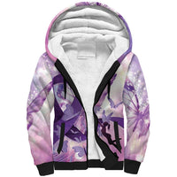 Personalized Polynesian Lupus Awareness Sherpa Hoodie Butterfly Hologram Lupus Warrior LT01 Unisex Purple - Polynesian Pride