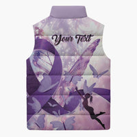 Personalized Polynesian Lupus Awareness Sleeveless Puffer Jacket Butterfly Hologram Lupus Warrior LT01 - Polynesian Pride