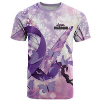Personalized Polynesian Lupus Awareness T Shirt Butterfly Hologram Lupus Warrior LT01 Purple - Polynesian Pride