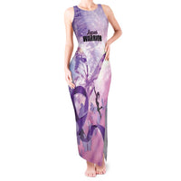 Personalized Polynesian Lupus Awareness Tank Maxi Dress Butterfly Hologram Lupus Warrior LT01 Women Purple - Polynesian Pride