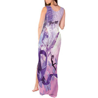 Personalized Polynesian Lupus Awareness Tank Maxi Dress Butterfly Hologram Lupus Warrior LT01 - Polynesian Pride