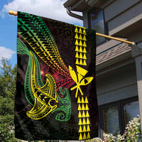 Hawaii Kakau Hammerhead Shark Garden Flag Neon Plumeria Pattern