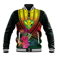 Hawaii Kanaka Maoli Flag Day Baseball Jacket Tropical Flowers