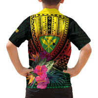 Hawaii Kanaka Maoli Flag Day Kid Hawaiian Shirt Tropical Flowers
