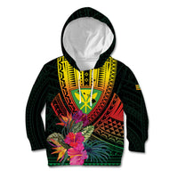 Hawaii Kanaka Maoli Flag Day Kid Hoodie Tropical Flowers