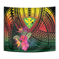 Hawaii Kanaka Maoli Flag Day Tapestry Tropical Flowers