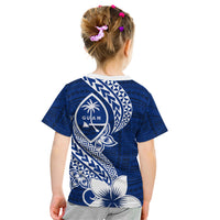 Hafa Adai Guam Kid T Shirt Polynesian Floral Blue Pattern LT01 - Polynesian Pride
