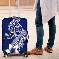 Hafa Adai Guam Luggage Cover Polynesian Floral Blue Pattern LT01 Blue - Polynesian Pride