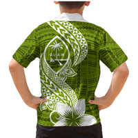 Hafa Adai Guam Family Matching Mermaid Dress and Hawaiian Shirt Polynesian Olive Green Blue Pattern LT01 - Polynesian Pride