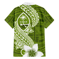 Hafa Adai Guam Hawaiian Shirt Polynesian Olive Green Blue Pattern LT01 - Polynesian Pride