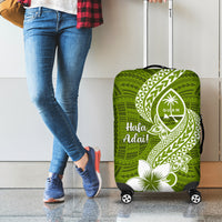 Hafa Adai Guam Luggage Cover Polynesian Olive Green Blue Pattern LT01 - Polynesian Pride