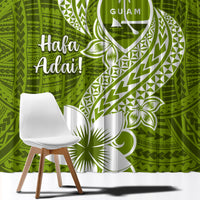 Hafa Adai Guam Window Curtain Polynesian Olive Green Blue Pattern LT01 - Polynesian Pride
