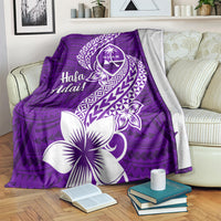 Hafa Adai Guam Blanket Polynesian Floral Purple Pattern LT01 - Polynesian Pride