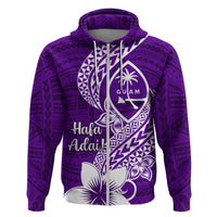 Hafa Adai Guam Zip Hoodie Polynesian Floral Purple Pattern LT01 Zip Hoodie Purple - Polynesian Pride