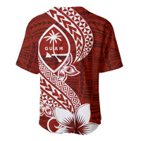 Hafa Adai Guam Baseball Jersey Polynesian Floral Red Pattern LT01 - Polynesian Pride