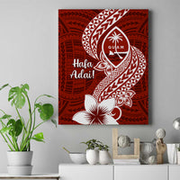 Hafa Adai Guam Canvas Wall Art Polynesian Floral Red Pattern LT01 Red - Polynesian Pride