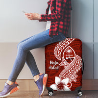 Hafa Adai Guam Luggage Cover Polynesian Floral Red Pattern LT01 - Polynesian Pride