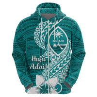 Hafa Adai Guam Hoodie Polynesian Floral Teal Pattern LT01 - Polynesian Pride