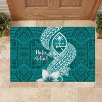 Hafa Adai Guam Rubber Doormat Polynesian Floral Teal Pattern LT01 - Polynesian Pride