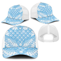 Baby Blue Mermaid Puakenikeni Maile Lei Mesh Trucker Cap