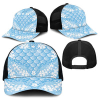 Baby Blue Mermaid Puakenikeni Maile Lei Mesh Trucker Cap