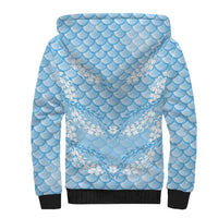 Baby Blue Mermaid Puakenikeni Maile Lei Sherpa Hoodie LT01 - Polynesian Pride