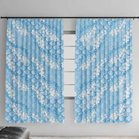 Baby Blue Mermaid Puakenikeni Maile Lei Window Curtain