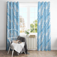 Baby Blue Mermaid Puakenikeni Maile Lei Window Curtain