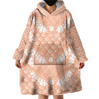 Apricot Mermaid Puakenikeni Maile Lei Wearable Blanket Hoodie LT01 - Polynesian Pride
