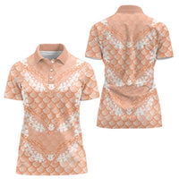 Apricot Mermaid Puakenikeni Maile Lei Women Polo Shirt LT01 - Polynesian Pride
