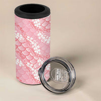 Soft Pink Mermaid Puakenikeni Maile Lei 4 in 1 Can Cooler Tumbler LT01 - Polynesian Pride