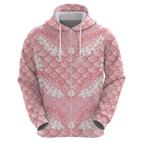 Soft Pink Mermaid Puakenikeni Maile Lei Hoodie