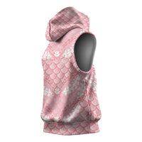 Soft Pink Mermaid Puakenikeni Maile Lei Sleeveless Hoodie